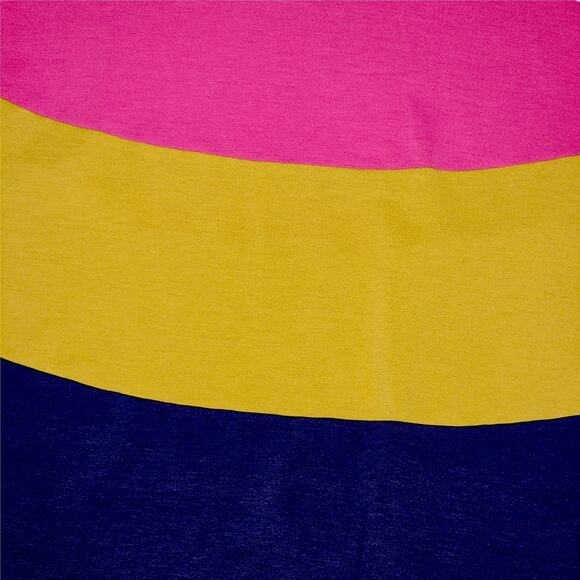 LuLaRoe Perfect T XXS Color Block Hot Pink Yellow Navy Blue Swing Tunic Tee Top - Picture 3 of 8